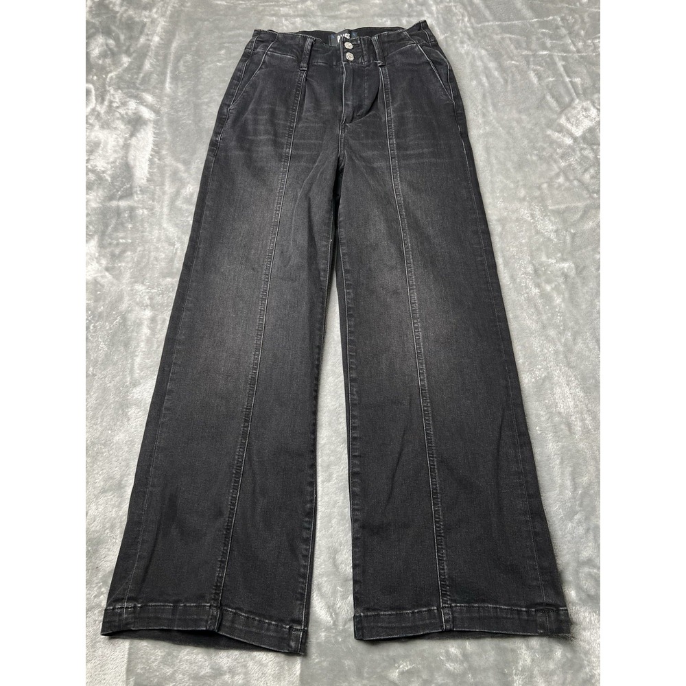 Paige Jeans Women Size 25 Wide Leg Denim Pants Flared Y2K Black‎